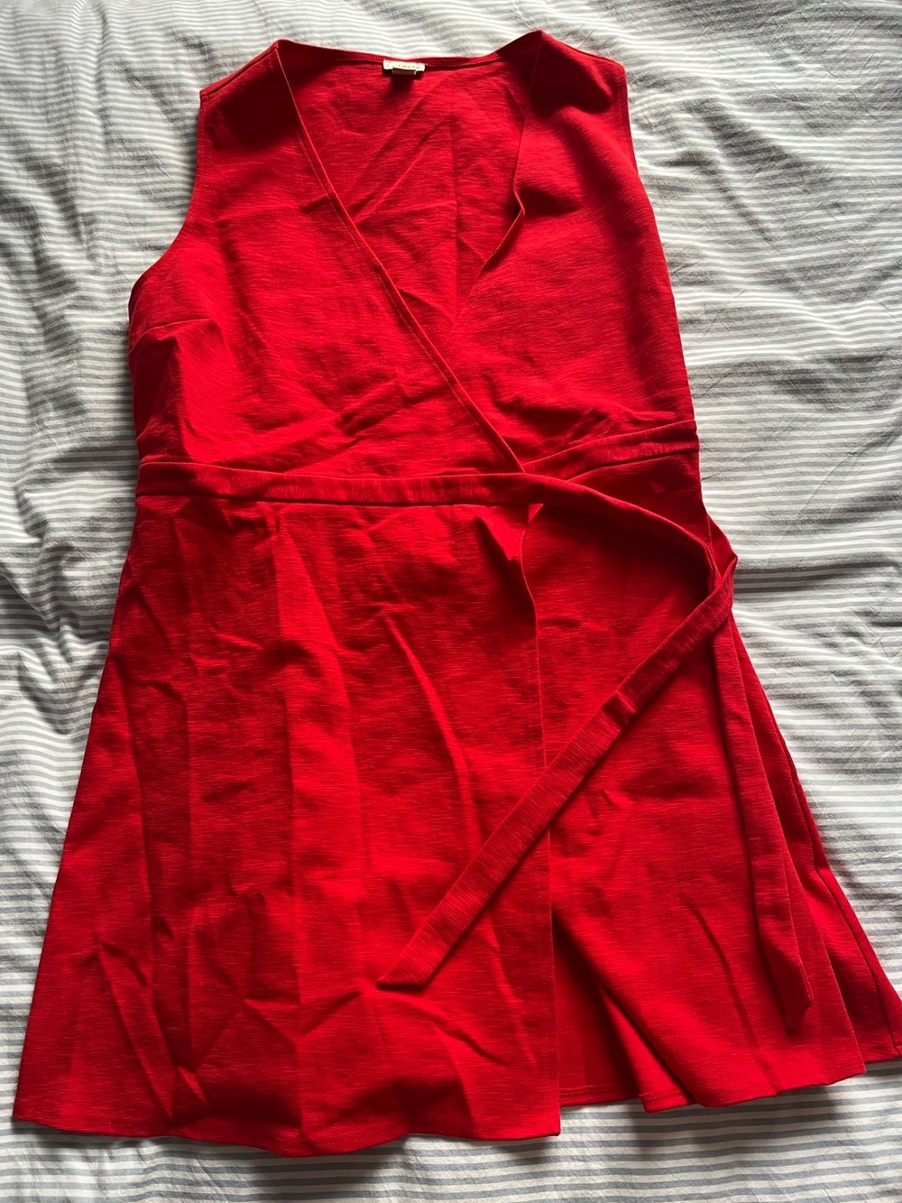J. Crew Red Tank with cross tie waist